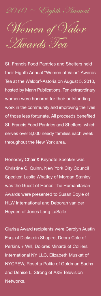 Fundraising - Women of Valor Awards Tea 2010